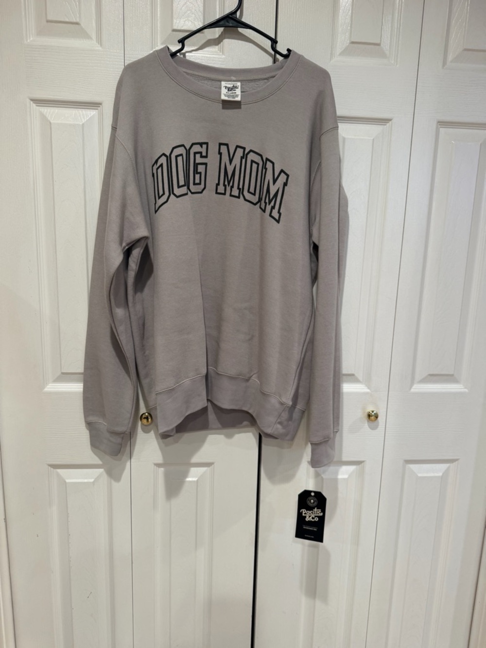 Dog Mom Crewneck Sweatshirt - Taupe by Treasure & Bond - Picture 2 of 6